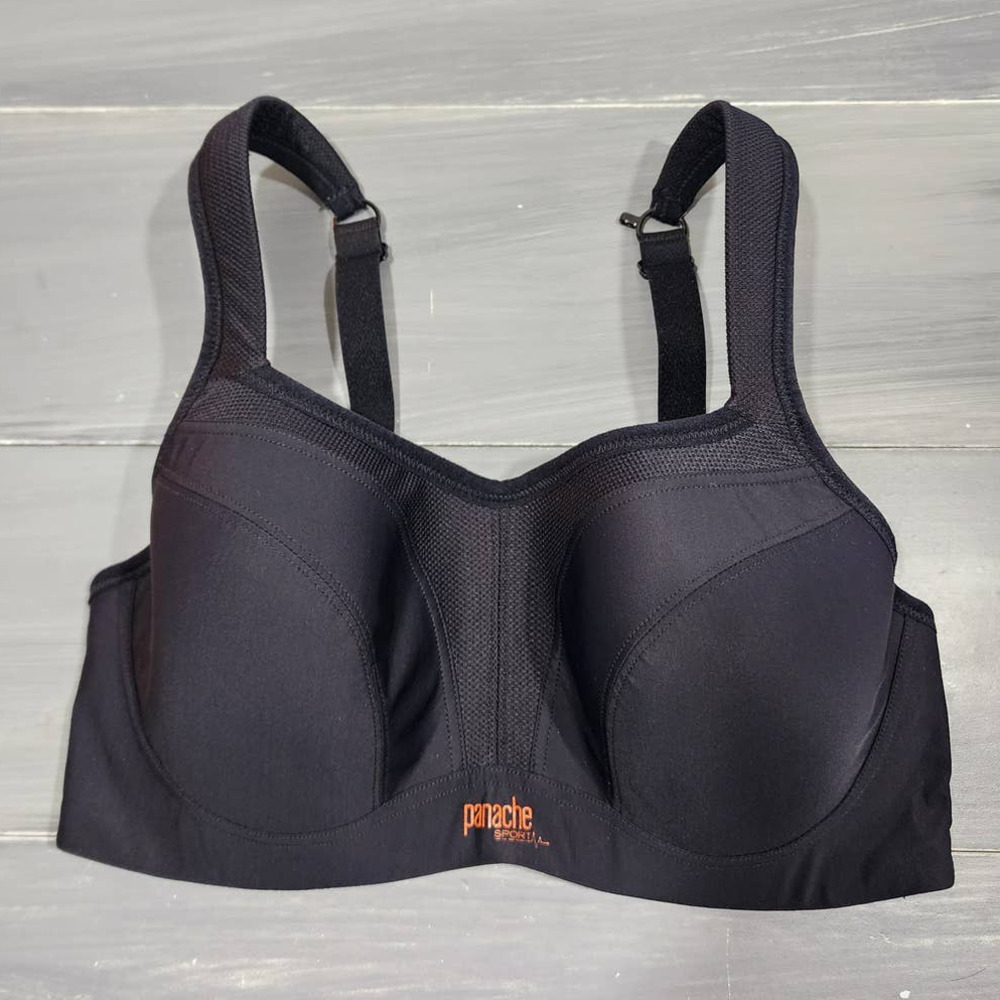 Panache Women's Underwired High Impact Sports Bra, Black, 30E